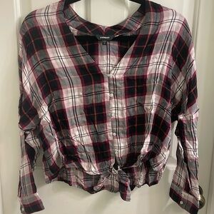 Express plaid long sleeve shirt, size XS